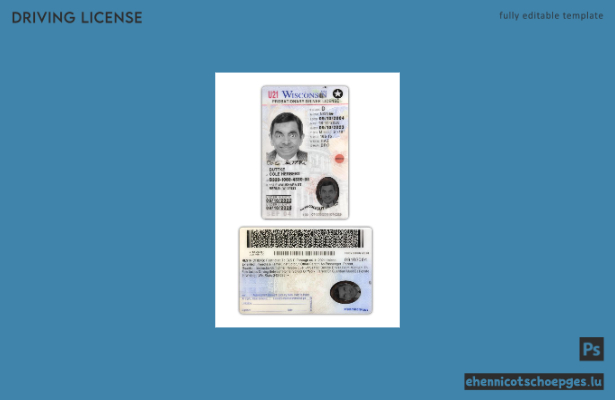 USA Wisconsin Führerschein für unter 21-Jährige (2020-heute) – Beispielvorschau